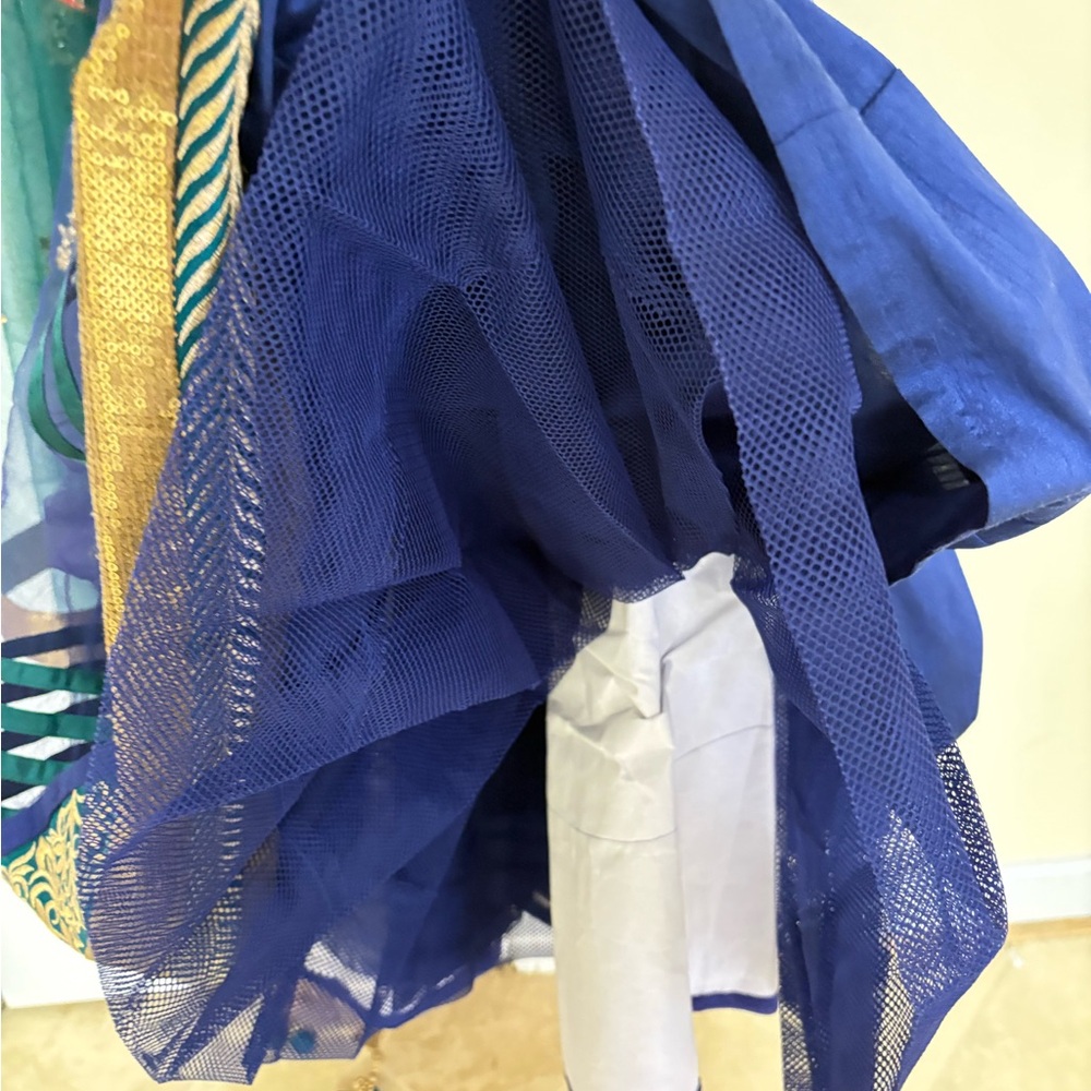 Regal Navy Blue & Gold Sequin Lehengha Choli with Dupatta | Size Small - Picture 4 of 7